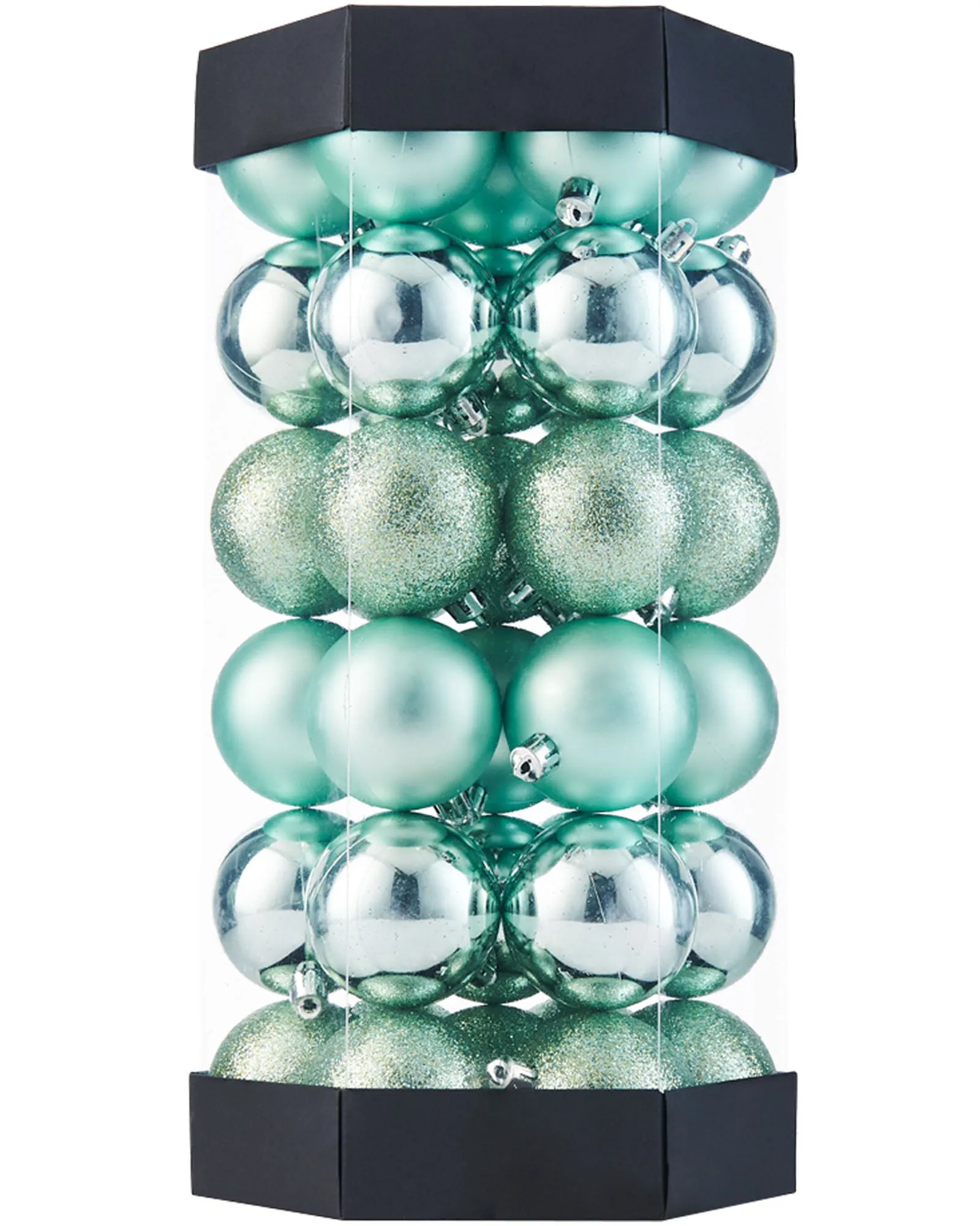 Mint Green Shatterproof Baubles, 42 Pack, 6 cm