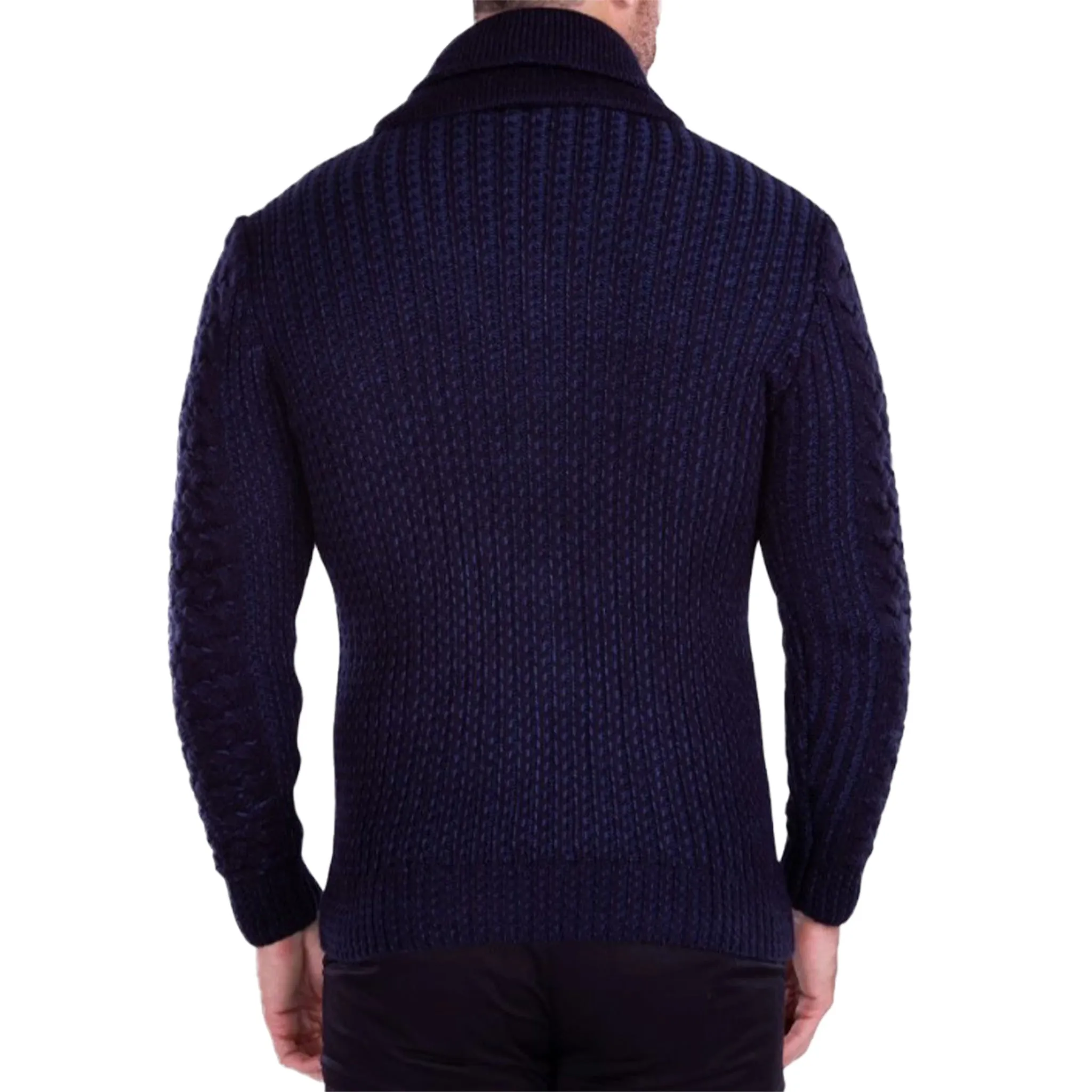 Navy Cowl Neck Men's Sweater