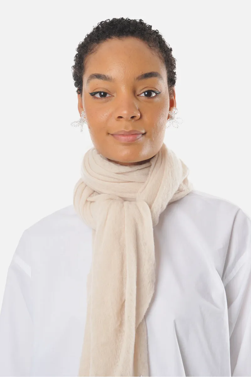 Parchment Classic Knit Diamond Cashmere Scarf