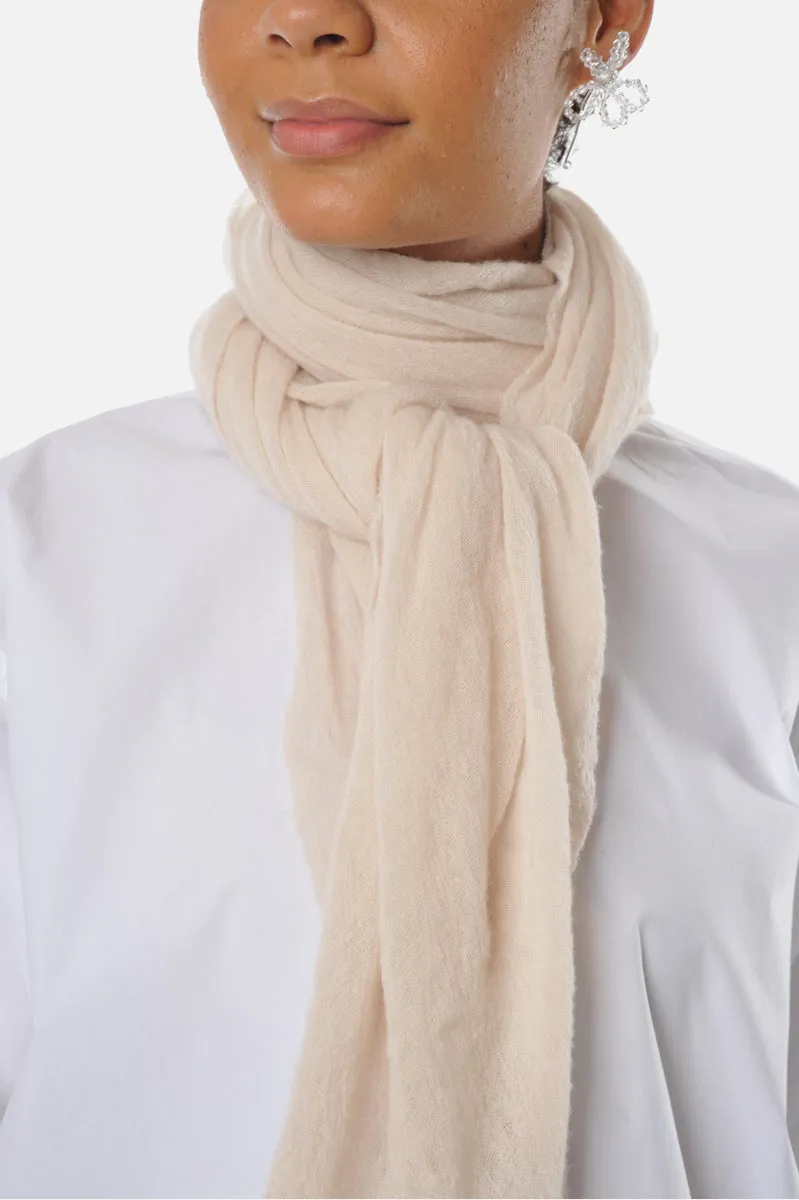 Parchment Classic Knit Diamond Cashmere Scarf