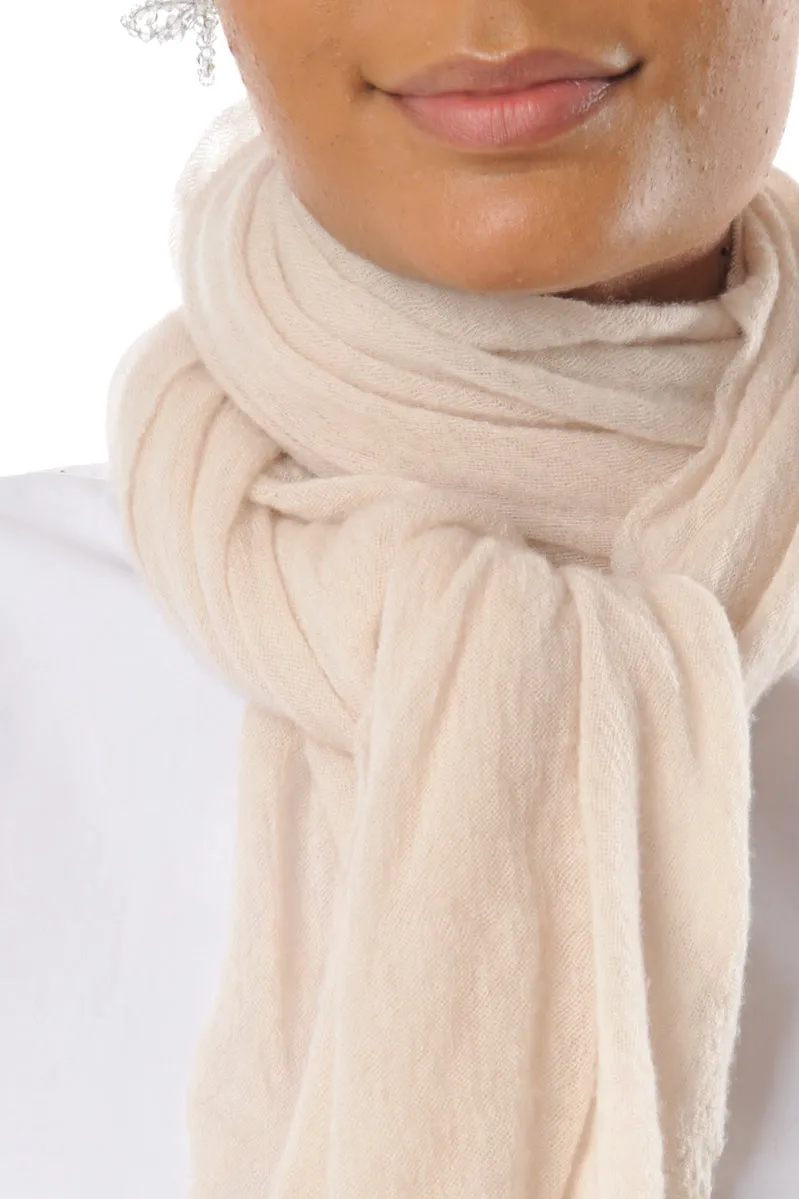 Parchment Classic Knit Diamond Cashmere Scarf