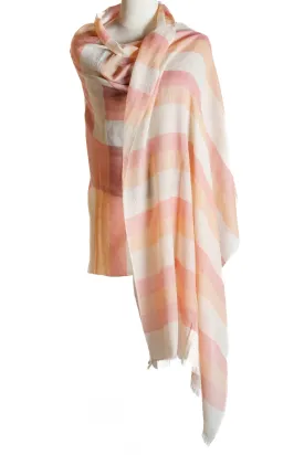 Pure Cashmere Stripe Stole Scarf