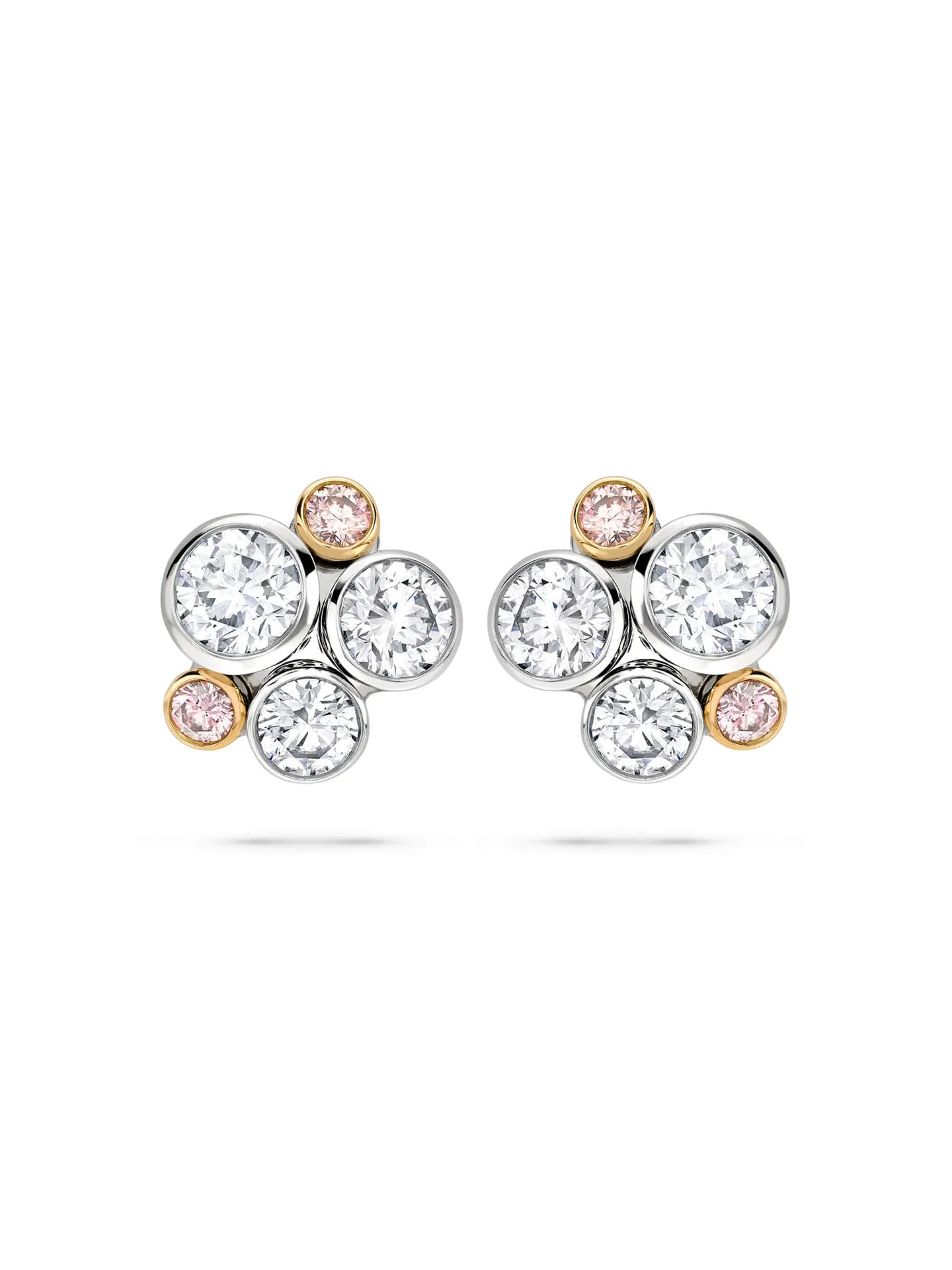 Raindance Pink Diamond Cluster Earrings