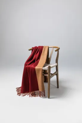 Reversible Claret & Fawn Cashmere Throw