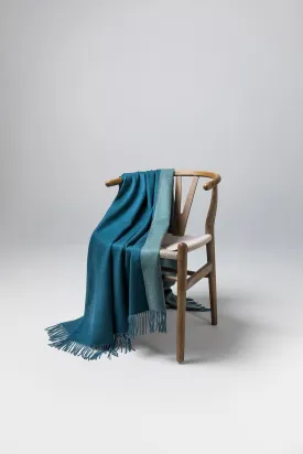 Reversible Teal & Lovat Cashmere Throw