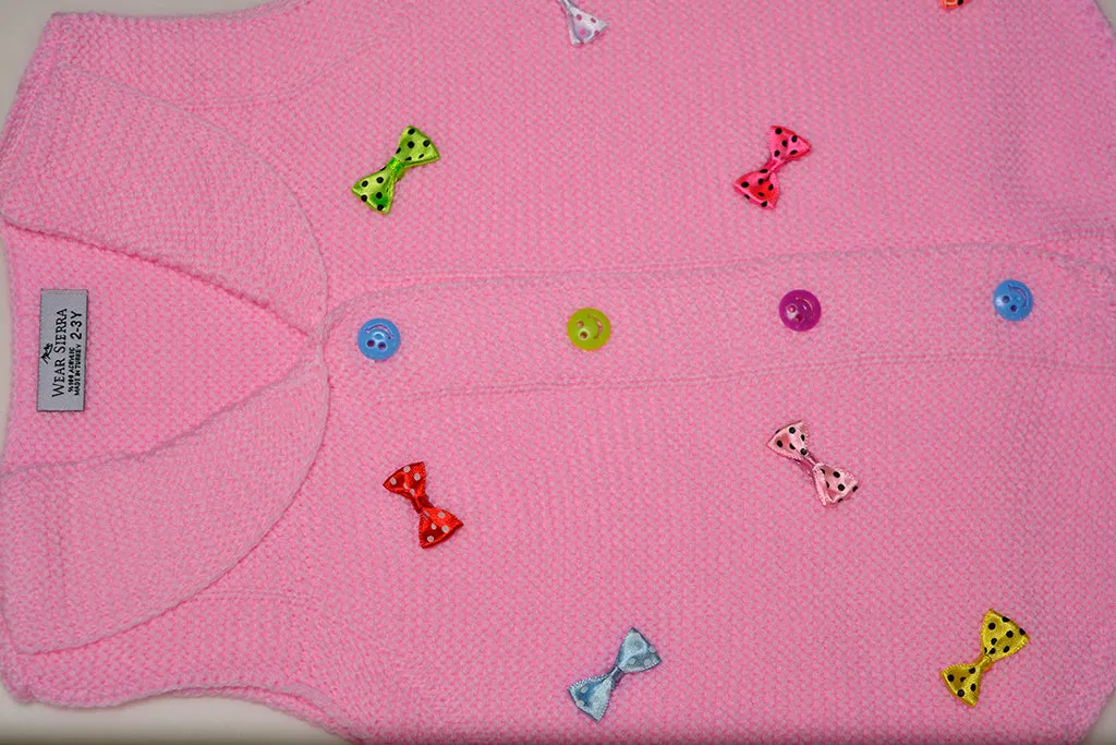 Sleeveless Sweaters For Girls - Button Front Vest for Infants and Toddlers