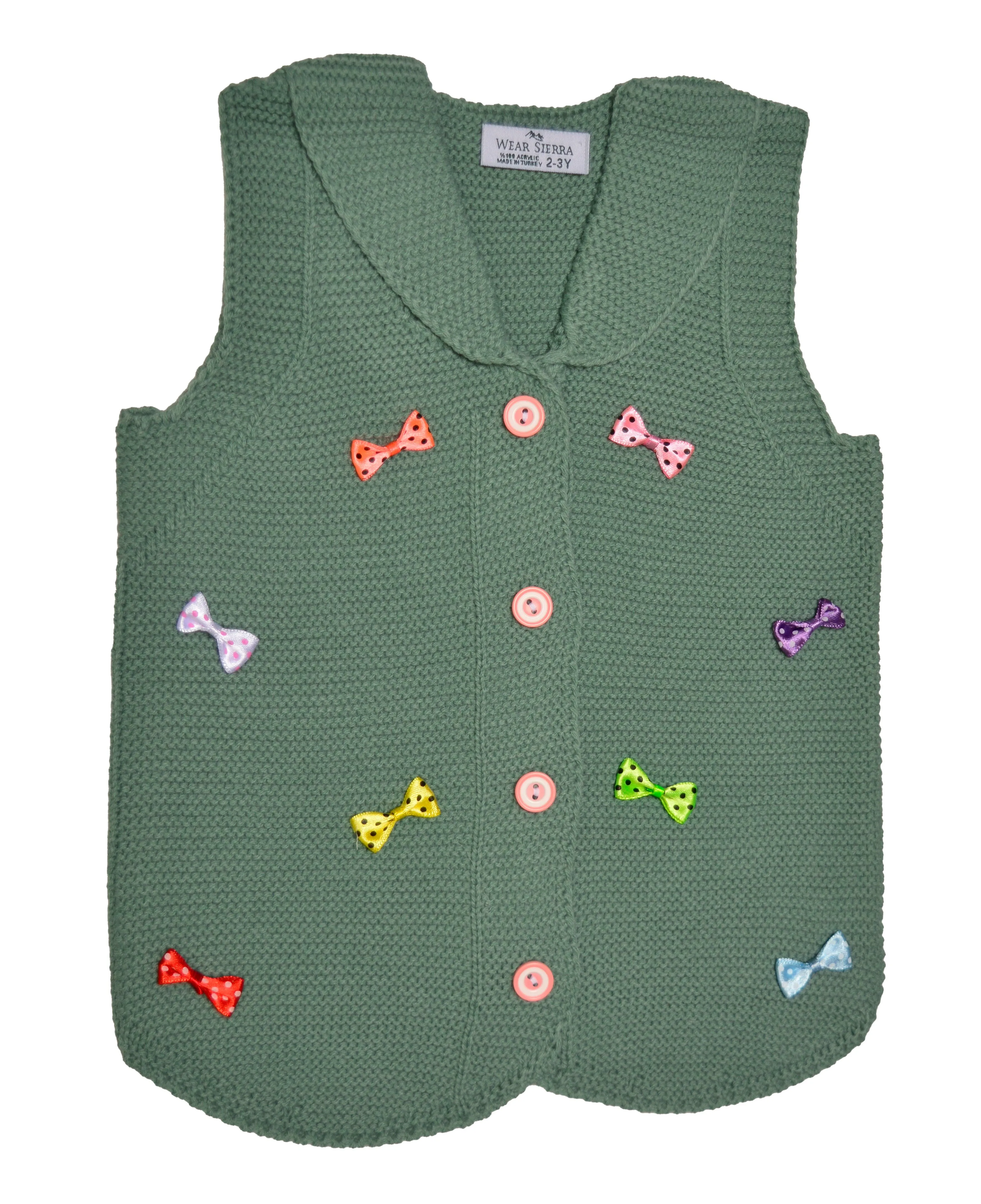 Sleeveless Sweaters For Girls - Button Front Vest for Infants and Toddlers