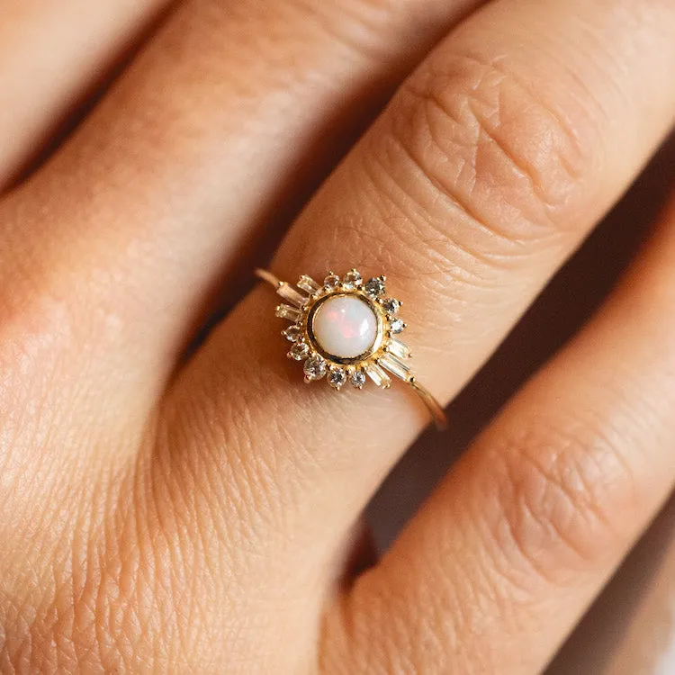 Solid Gold Ray of Hope Opal Ring