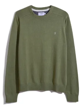 Stern Crew Jumper In Oil Green