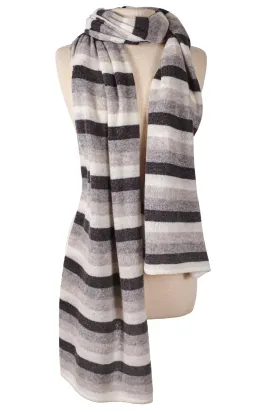 Striped Travel Wrap - Grey