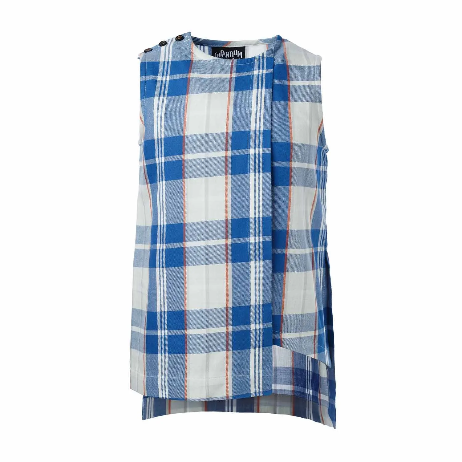 Tartan top voor jongens en meisjes in Blauw en Wit