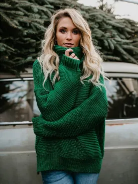 Thick Knitted Turtleneck Sweater for Women - Cozy Winter Pullover