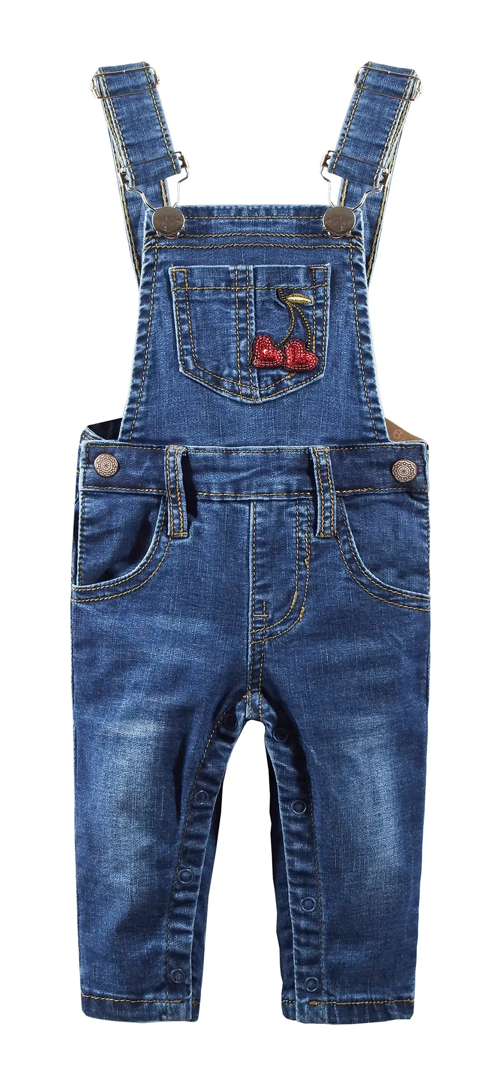 Toddler Baby Cute Embroidered Denim Overalls